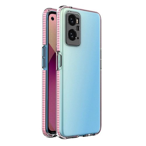 Spring Case Cover for Realme 9i, Oppo A36 / A76 / A96 Silicone Cover with Frame light pink, Hurtel 5907769348488 5907769348488