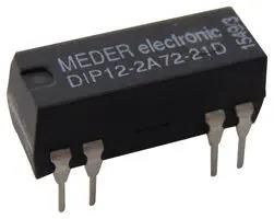 RELAY, REED, DPST-NO, 200V, 0.5A, THT DIP12-2A72-21D
