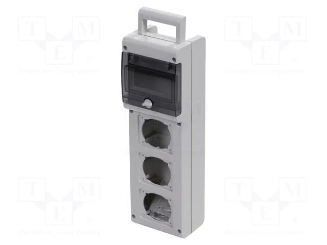 Enclosure: for modular components; grey; BLOCK; Holes no: 3 SCAME SCAME-632.3500-000