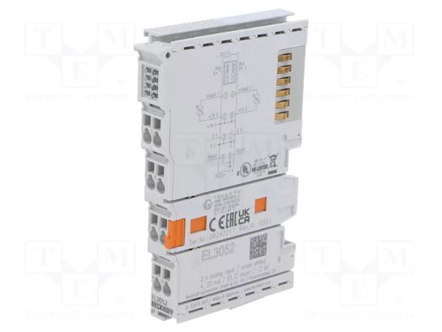 Industrial module: analog input; -25÷60°C; IP20; EtherCAT; IN: 2 Beckhoff Automation EL3052
