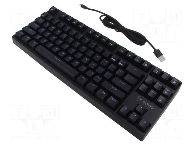 Keyboard; black; USB A,USB C; mechanical keyboard,RGB; 2000mAh SAVIO SAVGK-RAMPAGE-RD