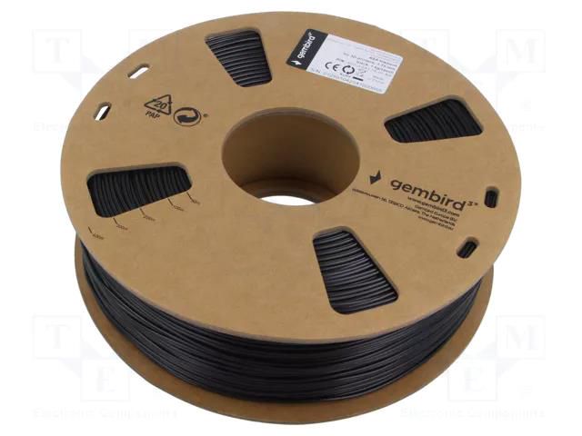Filament: ASA; 1.75mm; black; 230÷250°C; 1kg; Table temp: 80÷120°C GEMBIRD 3DP-ASA1.75-01-BK