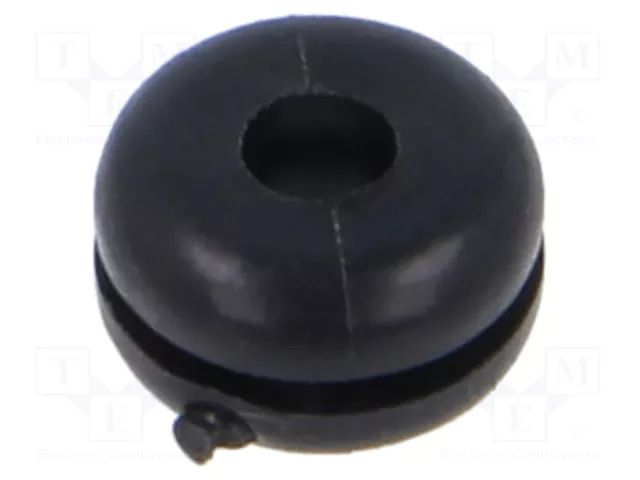 Grommet; Ømount.hole: 4.8mm; Øhole: 2.8mm; black; 0÷80°C; PVC ESSENTRA ESS-10080900