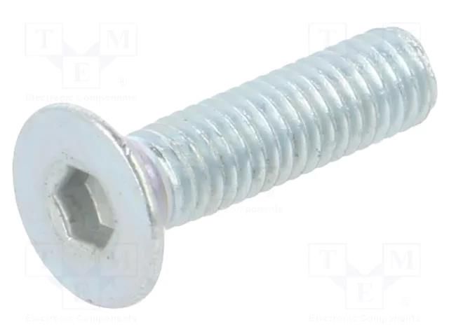 Screw; M3x12; 0.5; Head: countersunk; hex key; HEX 2mm; steel; zinc BOSSARD B3X12/BN21