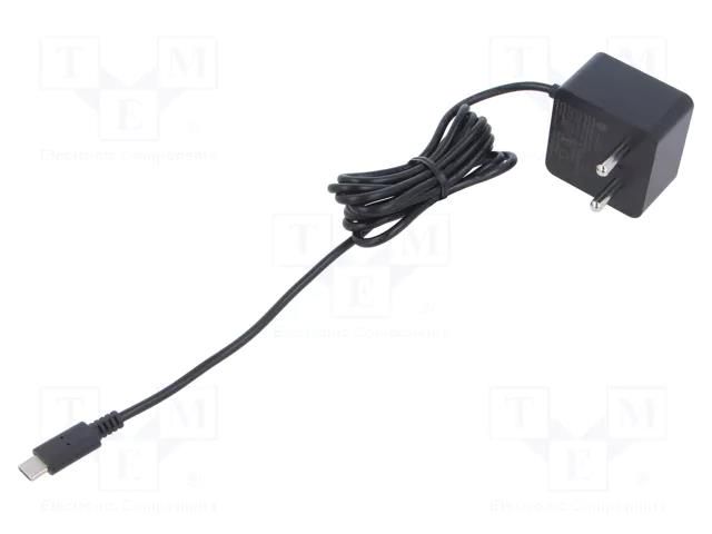 Accessories: power supply; black; 1.5m; 100÷240VAC; 3A; Out: USB C RASPBERRY PI SC0479