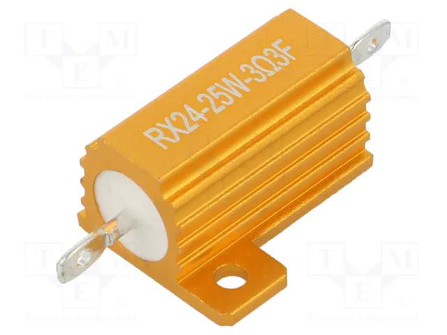 Resistor: wire-wound; with heatsink; 3.3Ω; 25W; ±1%; 50ppm/°C SR PASSIVES AHP25W-3R3F