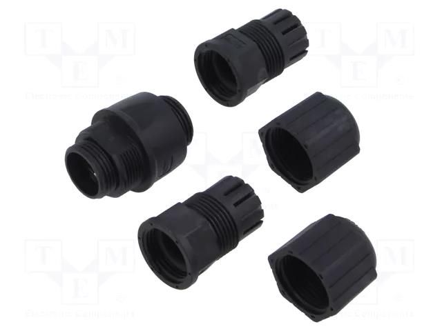 Cable joint; PIN: 8; plastic; 8p8c; Locking: threaded joint; 6.5mm AMPHENOL LTW RDP-00BFFA-SLM7001