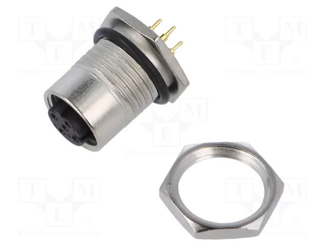 Connector: M12; socket; female; Polarisation: D code-Ethernet AMPHENOL LTW M12D-04PFFP-SF8001