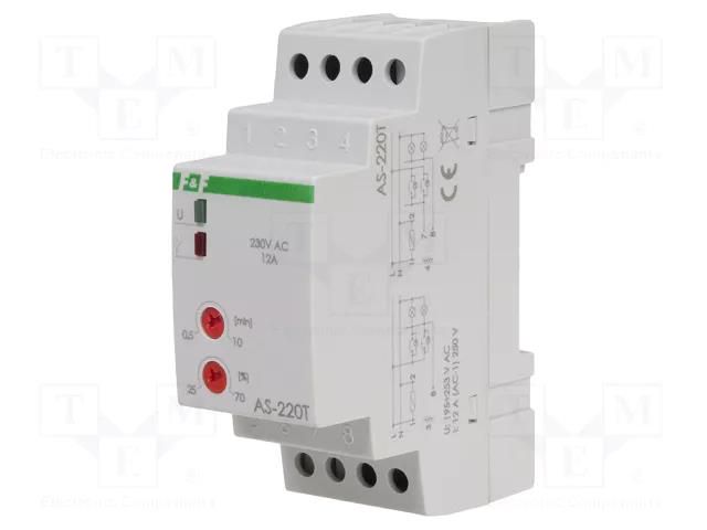 Staircase timer; for DIN rail mounting; 195÷253VAC; IP20; 12A F&F AS-220T