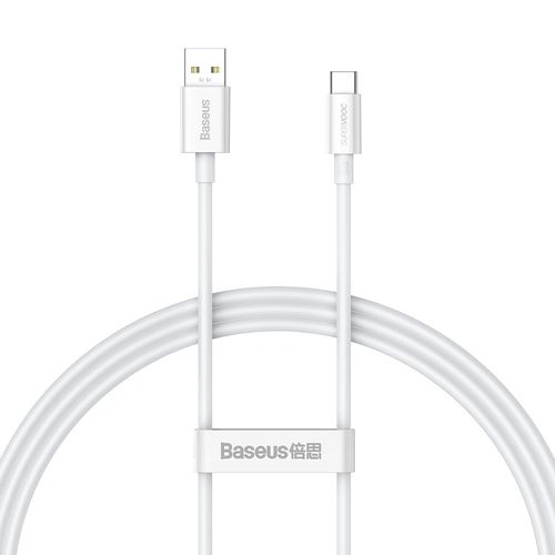 Baseus Superior Series SUPERVOOC USB-A to USB-C 65W 1m cable white, Baseus 6932172612894 6932172612894