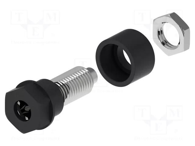 Connector: 4mm banana; socket; 36A; 30VAC; 60VDC; Cutout: Ø6mm ELECTRO-PJP PJP3230-C-N