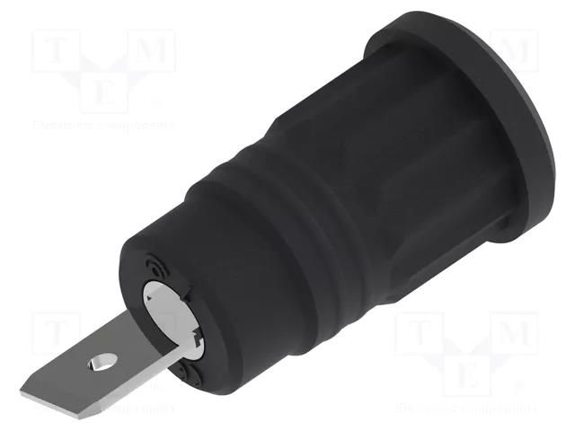 Connector: 4mm banana; socket; 36A; 1kV; black; nickel plated ELECTRO-PJP PJP3286-N