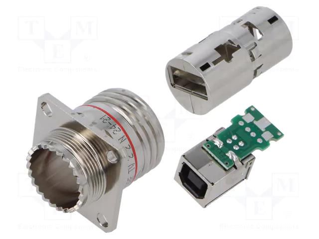 USB2.0 Field Series (USB-B), plug , nickel plating AMPHENOL USBBFTV22N