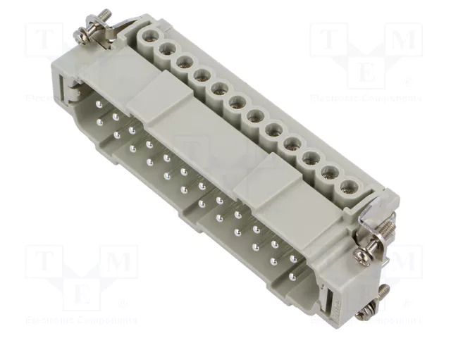 Connector: HDC; contact insert; male; CNE; PIN: 24; 16A; 600V; 24+PE ILME CNEM24TX