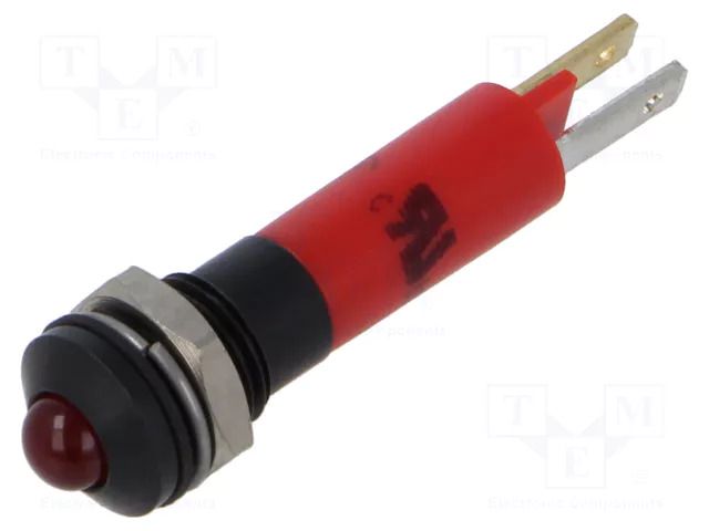 Indicator: LED; prominent; red; 12VDC; Ø8mm; IP67; connectors; 80mcd CML INNOVATIVE TECHNOLOGIES 19041253