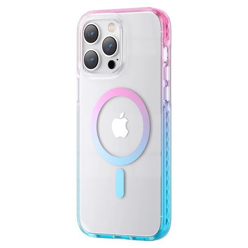 Kingxbar PQY Ice Crystal Series magnetic case for iPhone 14 Plus MagSafe pink and blue, Kingxbar 6959003509222 6959003509222