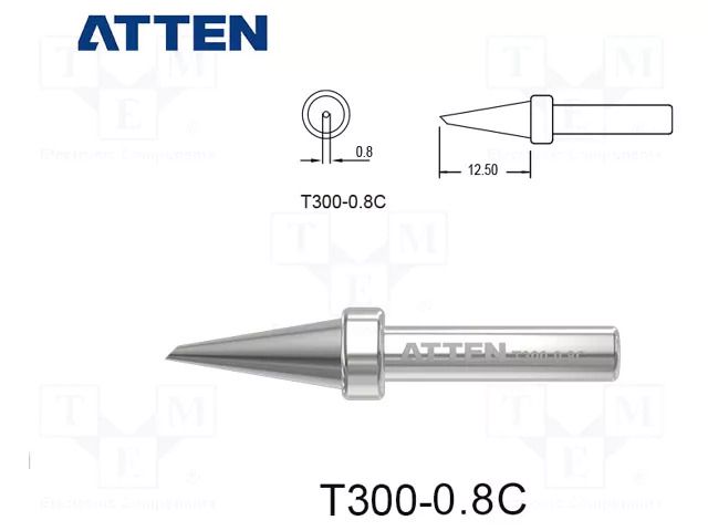 Tip; hoof; 0.8mm; for  soldering iron ATTEN T300-0.8C