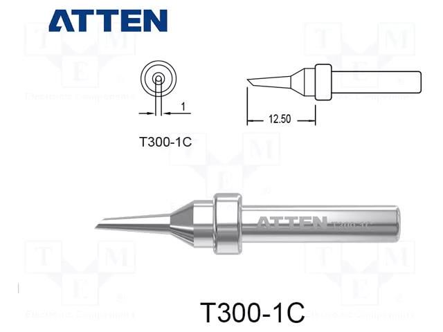 Tip; hoof; 1mm; for  soldering iron ATTEN T300-1C