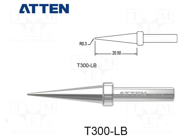 Tip; conical; 0.6mm; for  soldering iron ATTEN T300-LB
