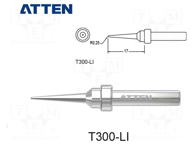 Tip; conical,elongated; 0.5mm; for  soldering iron ATTEN T300-LI