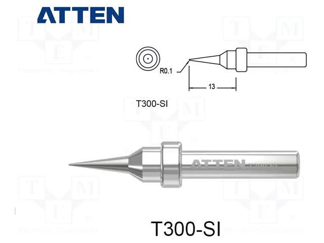 Tip; conical; 0.2mm; for  soldering iron ATTEN T300-SI