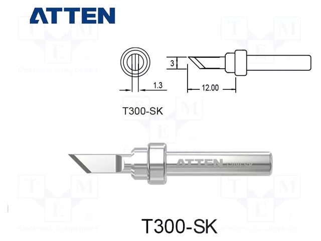 Tip; knife; 3mm; for  soldering iron ATTEN T300-SK