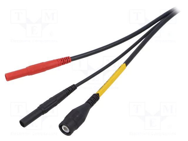 Test lead; BNC plug,banana plug 4mm x2; insulated; Len: 1.6m STÄUBLI XLAM-414SCSIL-160