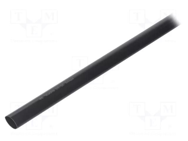 Heat shrink sleeve; glued; 25mm; L: 1m; black; Temp: -25÷125°C RADPOL RPKH1-25/10X1-C