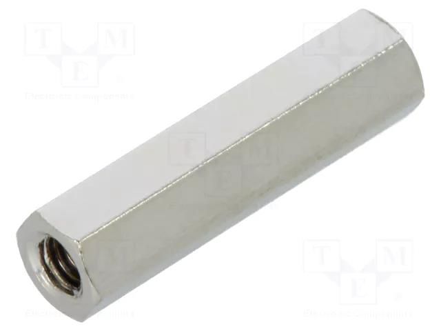 Screwed spacer sleeve; 20mm; Int.thread: M3; hexagonal; brass ESSENTRA ESS-20069360