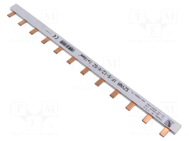 Busbar; 16mm2; Poles: 1; Urated: 400V; Pitch: 27mm; No.of mod: 12 PAWBOL E.4116/12VSZ