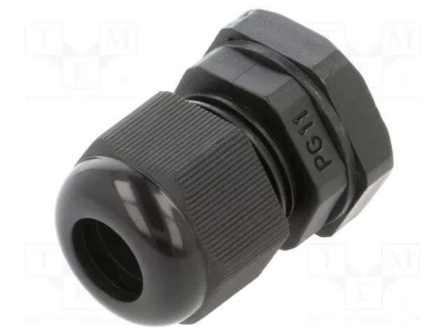 Cable gland; PG11; polyamide; black KRADEX ZCG-PG11-10-PA66