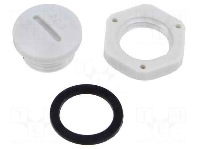 Stopper; PG9; polyamide; light grey; Thread: PG KRADEX ZCG-PG9J-PLUG-PA66