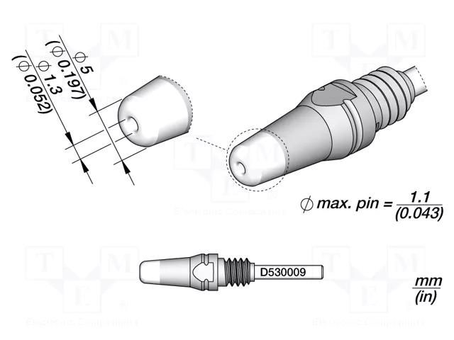 Tip: for desoldering irons; 5x1.3mm JBC TOOLS JBC-D530009