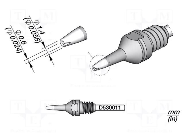 Tip: for desoldering irons; 1.4x0.6mm JBC TOOLS JBC-D530011