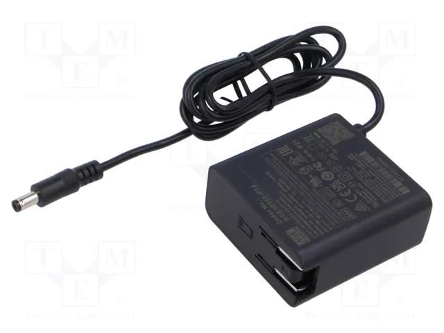 Power supply: switching; mains,plug-in; 5VDC; 4A; 20W; Out: 5,5/2,1 MEAN WELL NGE30I05-P1J