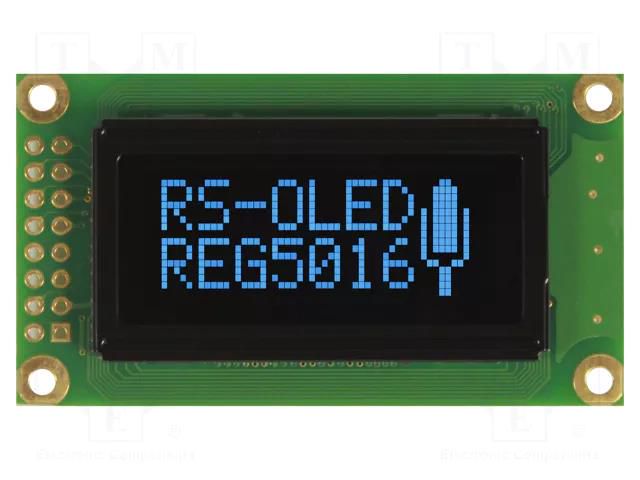 Display: OLED; graphical; 1.26"; 50x16; blue; 5VDC; Touchpad: none RAYSTAR OPTRONICS REG005016ABPP5N01