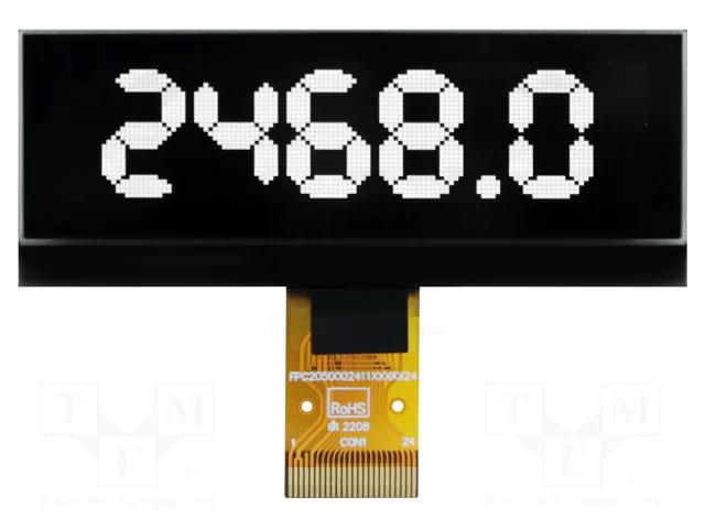 Display: OLED; graphical; 2.23"; 128x32; Dim: 62x24x2.17mm; white RAYSTAR OPTRONICS REX012832NWPP3N0