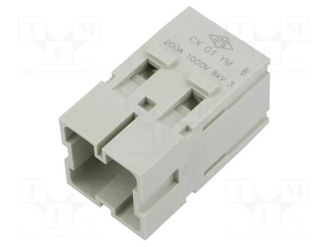 Connector: HDC; contact insert; male; MIXO; PIN: 1; 200A; 600V ILME CX01YM