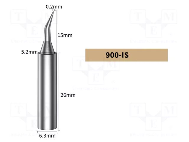 Tip; bent conical; 0.2mm; for soldering station BAKON BK900-IS
