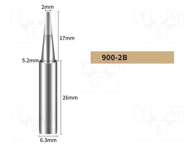 Tip; conical; 2mm; for soldering station BAKON BK900-2B