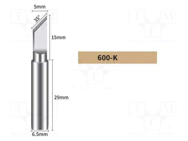 Tip; knife; 5mm; for soldering station BAKON BK600-K