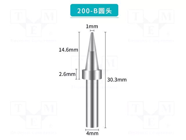 Tip; conical; 1mm; for soldering station BAKON BK200-B