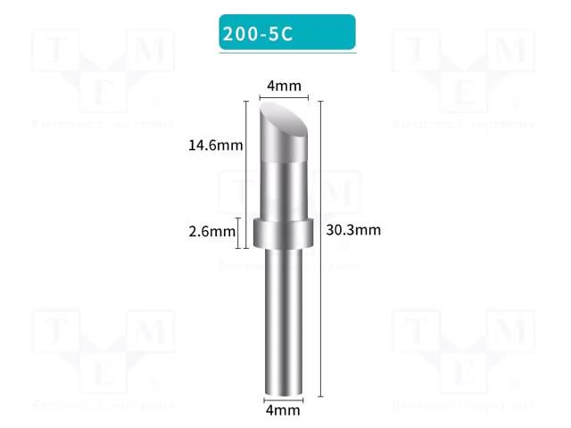 Tip; hoof; 5mm; for soldering station SHENZHEN BAKON ELECTRONIC BK200-5C