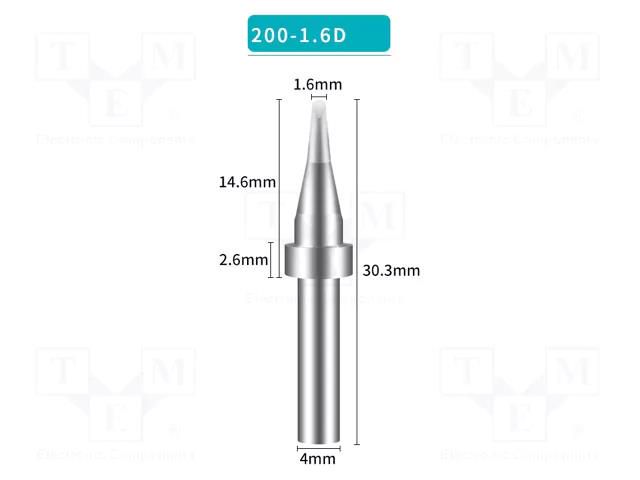 Tip; chisel; 1.6mm; for soldering station BAKON BK200-1.6D