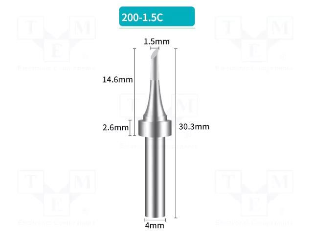 Tip; hoof; 1.5mm; for soldering station SHENZHEN BAKON ELECTRONIC BK200-1.5C