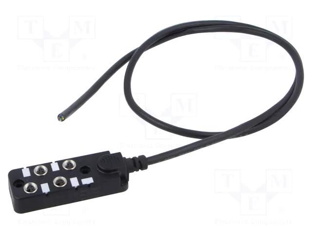 Distribution box; M8; PIN: 3; 1m; socket; 6A; IP67; IN: 4; OUT: 1 AMPHENOL LTW DB8-3A4CAB-SPS7B01