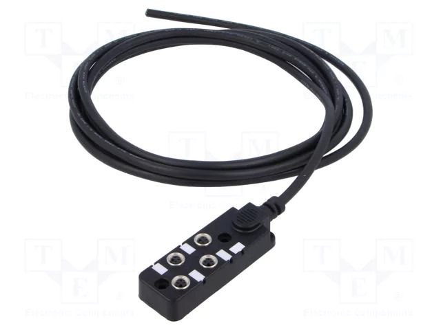 Distribution box; M8; PIN: 3; 3m; socket; 6A; IP67; IN: 4; OUT: 1 AMPHENOL LTW DB8-3A4CAB-SPS7B03
