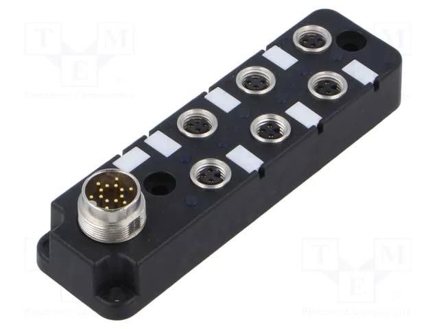 Distribution box; M8; PIN: 3; socket; 3A; -40÷105°C; IP67; IN: 6 AMPHENOL LTW DB8-3A6M16-SPS7001