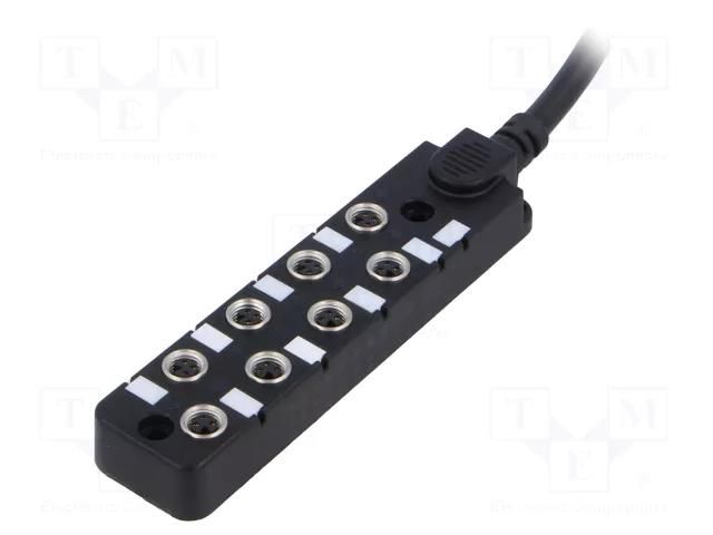 Distribution box; M8; PIN: 3; 5m; socket; 3A; IP67; IN: 8; OUT: 1 AMPHENOL LTW DB8-3A8CAB-SPS7B05