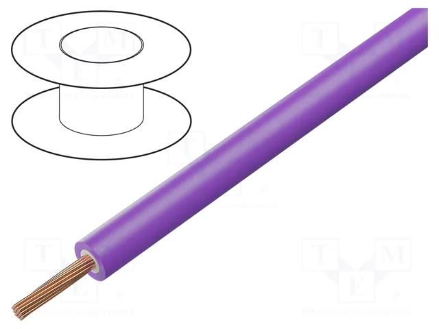 Wire; Silivolt®-2V; 1x0.75mm2; stranded; Cu; silicone; violet; 100m STÄUBLI SILI-2V/-075-VI